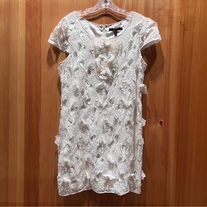 BCBGMaxAzria white Floral Lace Dress